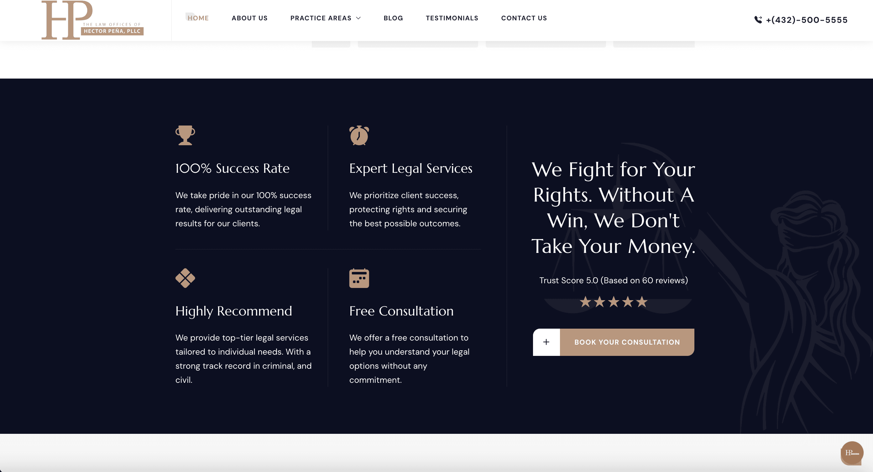 Hector Peña Law – Landing Page
