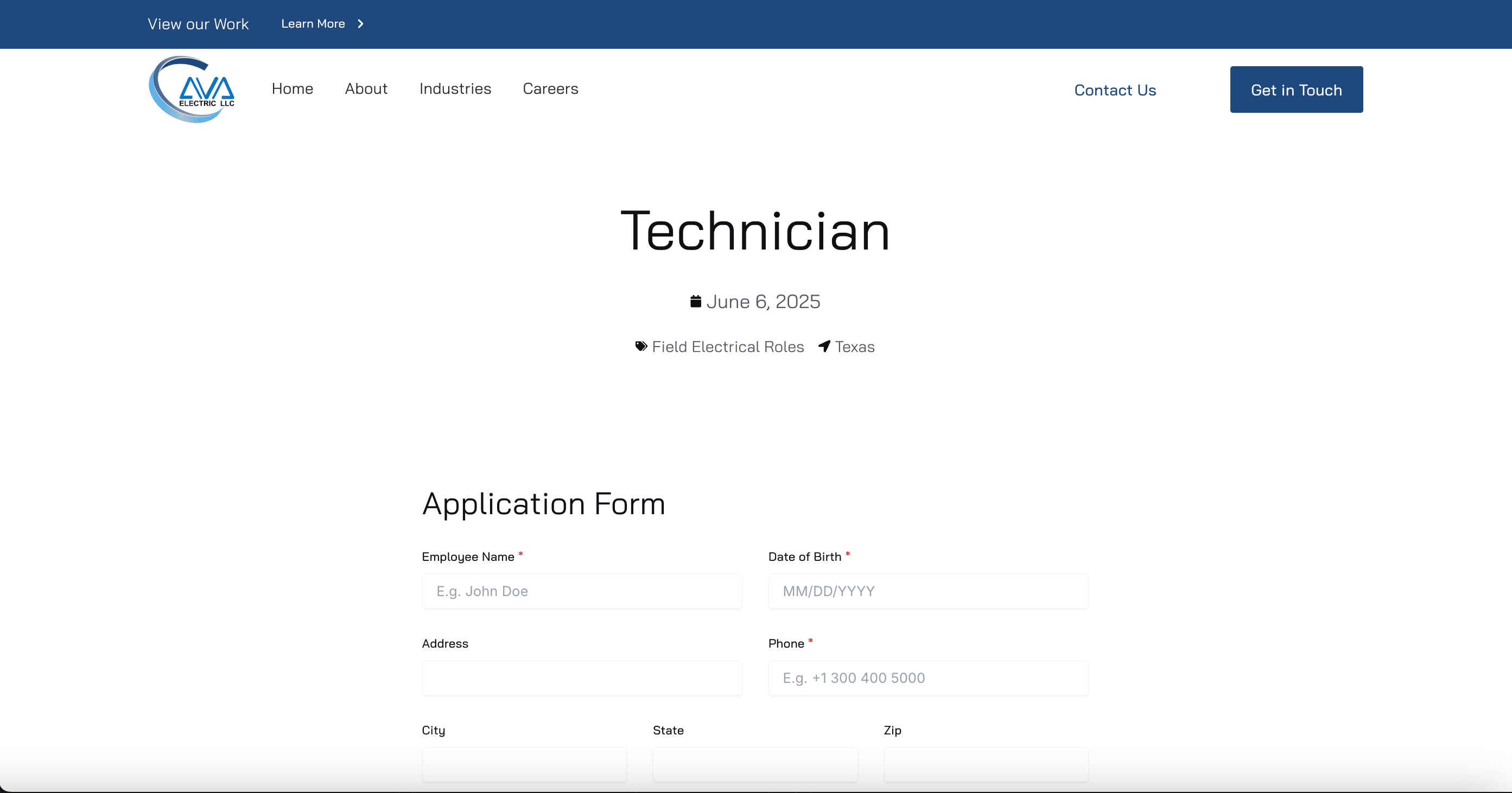 CAVA Electric – Hiring Flow
