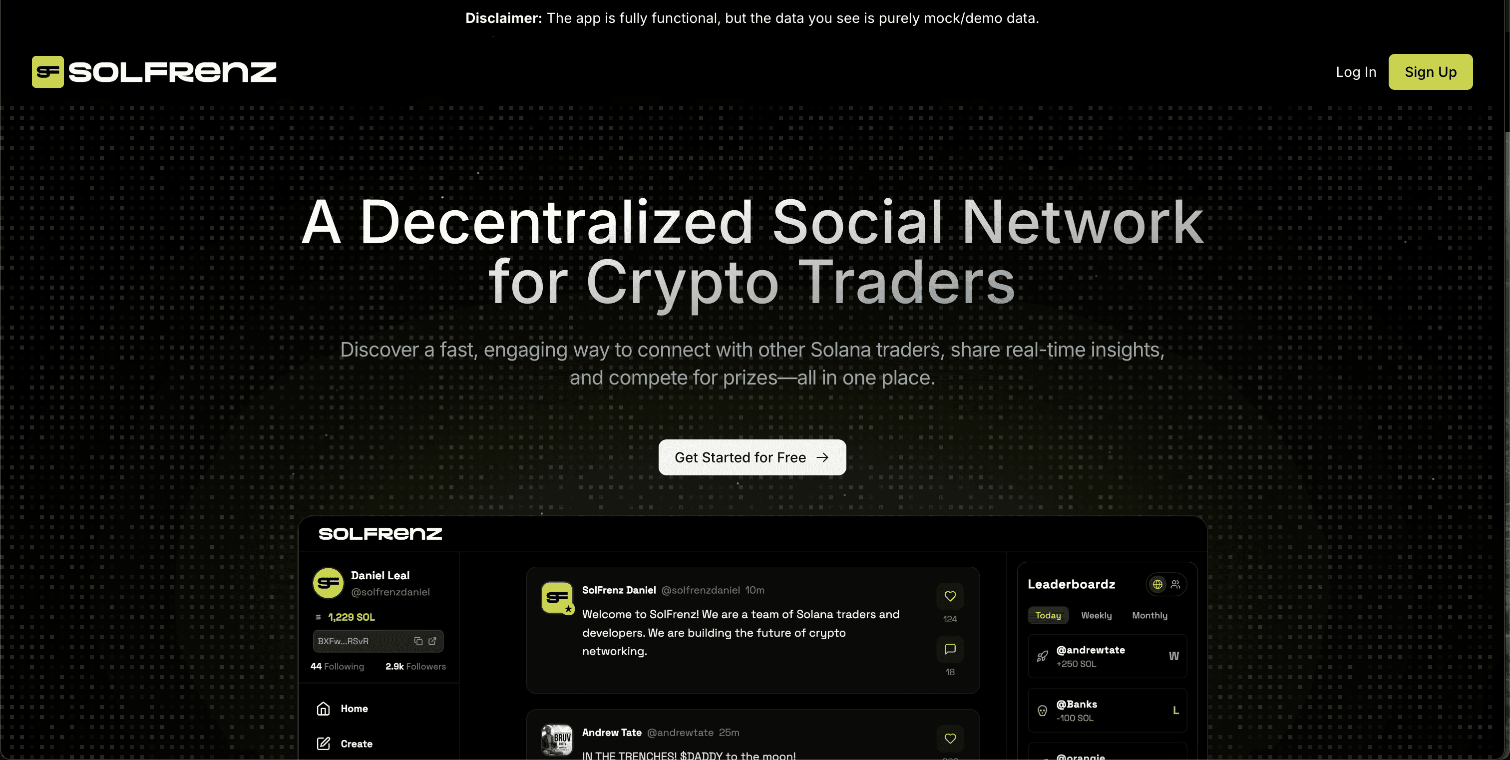 SolFrenz - Crypto Trading Website